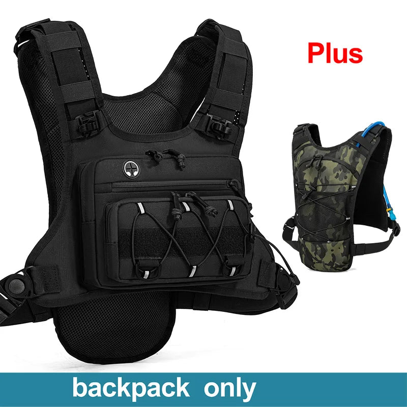 Lauf-Brusttasche Trinkweste zum Radfahren Wandern Fahrradrennen Marathon Tasche Herren Damen Sport Taktische Bauchtasche Camping Rucksack