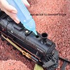 Klassische batteriebetriebene elektrische Eisenbahn Dampflokomotive Set mit Wassernachfüllung für Rauchzug Spielzeug mit Licht & Sound