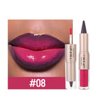 Schwarzer brauner, spitz zulaufender Lipliner-Konturenstift, doppelseitiger Spiegel, aufpolsternder Lippenglanz, kristallklarer Lipgloss, sexy roter Lippen-Tint-Make-up