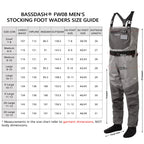 BASSDASH Anglerwathose leicht, mit angesetzten Füßlingen, FW08, für Herren, atmungsaktive Wathose, wasserdicht, zum Fliegenfischen, Brusthöhe