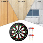 Pro Flocking Dartboard 15-Zoll Turnier Indoor Hänge-Zielscheibe mit 6 Darts - Stabile Scheibe für Weihnachts- und Geburtstagsfeiern