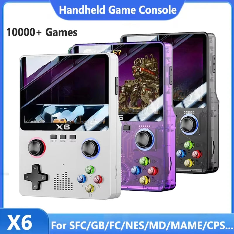 Retro Handheld-Spielkonsole 3,5 Zoll IPS-Bildschirm Dual 3D Joystick 11 Simulatoren GBA Videospiel-Player 10000+ Spiele als Geschenk für Kinder