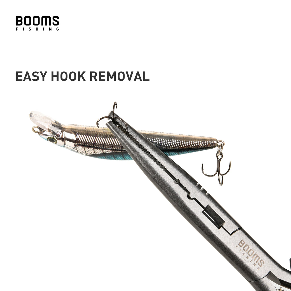 Booms Fishing F03 Multifunktions-Fischereizange 23,5 cm Gerade Langnase Edelstahl-Schnurschere Werkzeuge