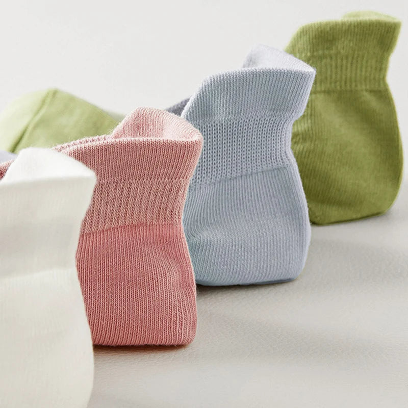10 Stück=5 Paar Damen Socken Casual Atmungsaktiv Hohe Qualität Knöchelsocken Sommer Low Cut Baumwolle Dünne Kurze Elastische Socken calcetines