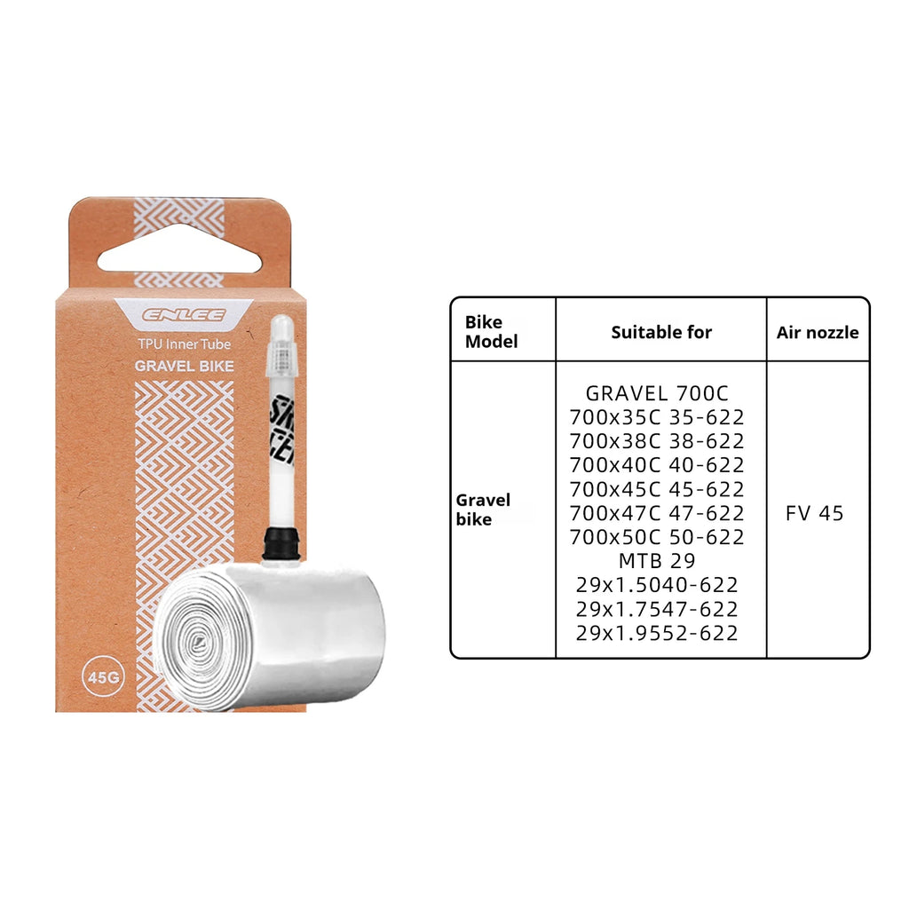 ENLEE Fahrradschlauch TPU Sclaverandventil Rennrad Mountainbike TPU Schlauch Presta Ventil 45mm 65mm 85mm Fahrradschlauch Fahrradteile