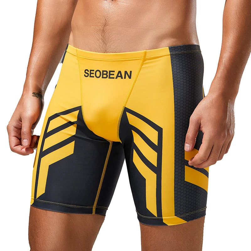 Herren Schnelltrocknende Boxer-Badehose mit Bundzug zum Surfen, für Strand, Sand, Thermische Badeshorts
