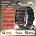 Neue Gesundheitsuhr Harnsäure Blutdruck Blutsauerstoff Körperanalyse Körperfett Smartwatch EKG+PPG Bluetooth Anruf Uhr Frauen Männer