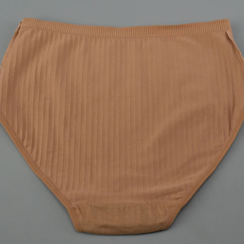 Weiche Baumwollhöschen mit hoher Taille Unterwäsche für Damen Atmungsaktive Übergröße Damen Slips Weibliche Dessous Unterhosen Höschen Gestreift