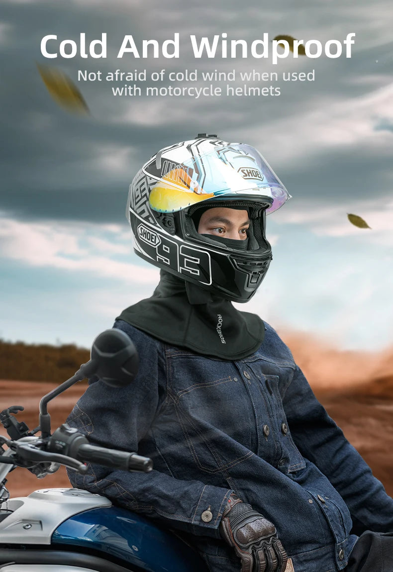 ROCKBROS Radmützen Vollgesichtsmaske Winter Atmungsaktiv Winddicht Fleece Fahrrad Halswärmer Schal Maske Skifahren Motorrad Fahrradmütze