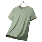 CHRLCK Herren Wander-Schnelltrocknungs-T-Shirts Atmungsaktive Lauf- und Angel-T-Shirts Weiche Elastizität Outdoor-Sport-Kurzarmshirt Sommer
