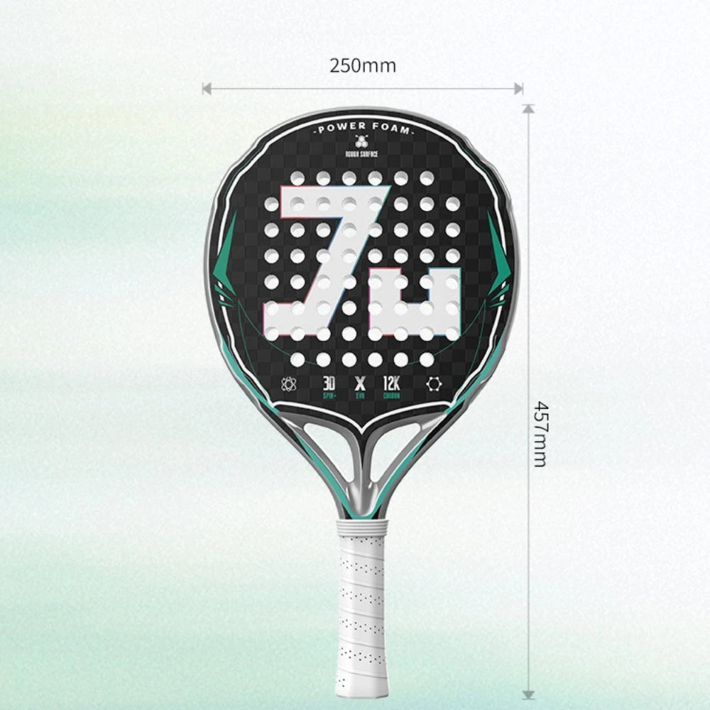 2025 Padel-Tennisschläger 12K Carbonfaser EVA Memory für Anfänger Hohe Qualität Balance Padel Schläger Runde Form Padel-Schläger