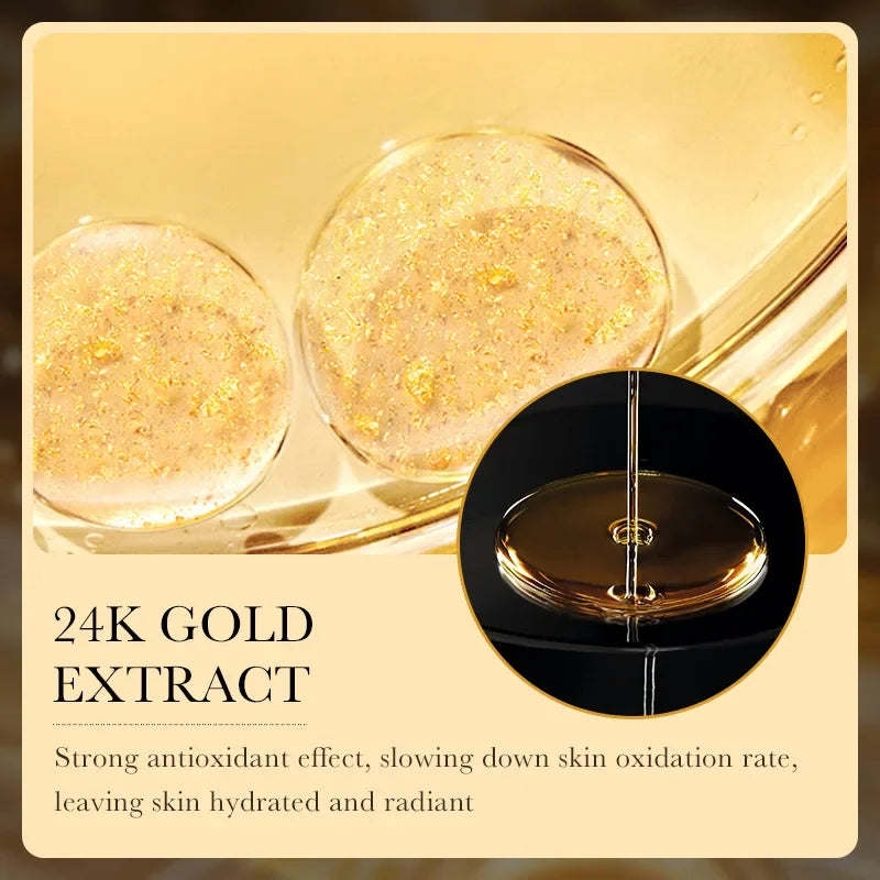 10 Stück 24 Karat Gold Hyaluronsäure Feuchtigkeitsspendende Gesichtsmaske Whitening Maske für Damen Koreanische Hautpflegeprodukte