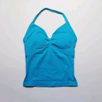 Gym Schöner offener Rücken BH Laufen Training Impact Neckholder Longline Trägertop Sport Yoga Weste Damen Fitness Tank Top
