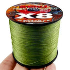 8 Strands Multifilament Angelschnüre Salzwasser Fliegen-Karpfen geflochtene Schnur X8 Spinnköder Angelschnur für Barsch 300m/500m 18lb-78lb