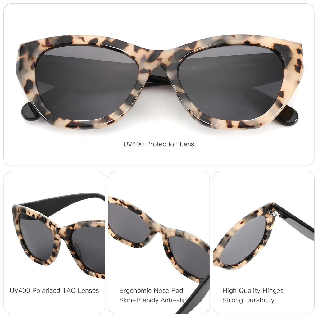 ZENOTTIC Polarisierte Sonnenbrille Damen Cat-Eye: Trendige Cateye Sonnenbrille für Damen - Süße Sonnenbrille UV400 Schutz