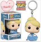 Neue FUNKO Schlüsselanhänger Disney Dämonin Prinzessin Bella Arielle Alice Anna Elsa Bell Jack Sally Stitch Actionfigur Spielzeug Ornamente