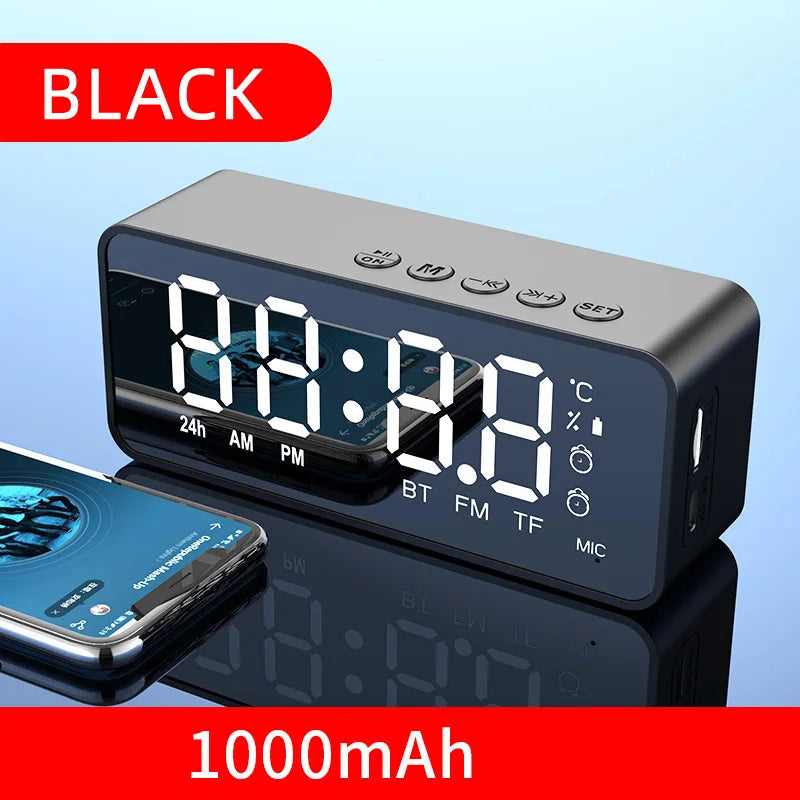 Radiowecker FM Bluetooth Lautsprecher Tragbarer Subwoofer Caixa De Som Sound Box Musik Drahtlose Mini Tieftöner Bocina Lampensäule