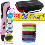 2026 Neue 3D-Druckstift DIY Dreidimensionale Malerei Kinderspielzeug mit LCD-Bildschirm Netzteil 200M PLA-Filament Spielzeug Geschenk