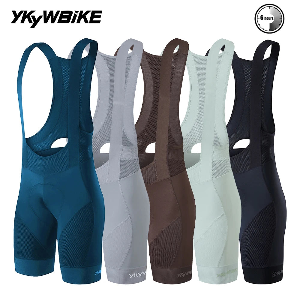 YKYWBIKE Herren Trägerhose Radfahren Rennrad Trägerhose Fahrrad Tights Radfahren MTB Trägerhose mit 6 Stunden gepolsterter Belgien-Polsterung