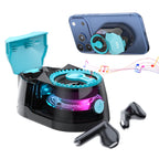 Magnetic 3-in-1 Bluetooth Speaker with Earbuds, Phone Stand,RGB Light, Portable Wireless Headset for iPhone/Android
