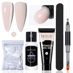 LILYCUTE 15ml Verlängerungsgel-Nagellack-Set Quick Nail Prolong mit Verlängerungsform-Nagelspitzen Acryl-Lösung Maniküre-Werkzeug-Kit