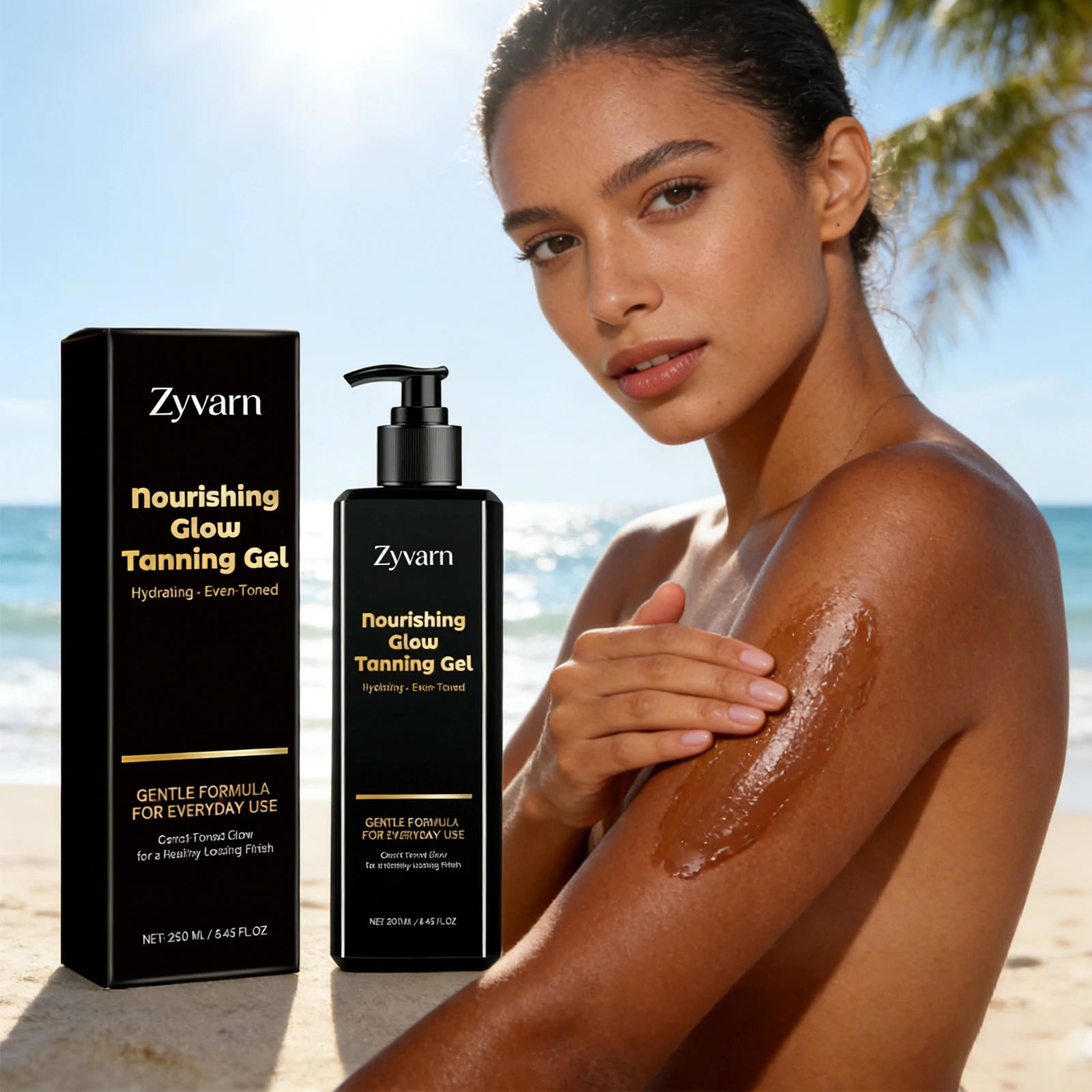Bräunungsgel Instant Bronzer Selbstbräunungs-Mousse Feuchtigkeitsspendender natürlicher Glow Sonnengeküsste, aufbaubare Farbe Pflegend Feuchtigkeitsspendend 250ml Hauptbild