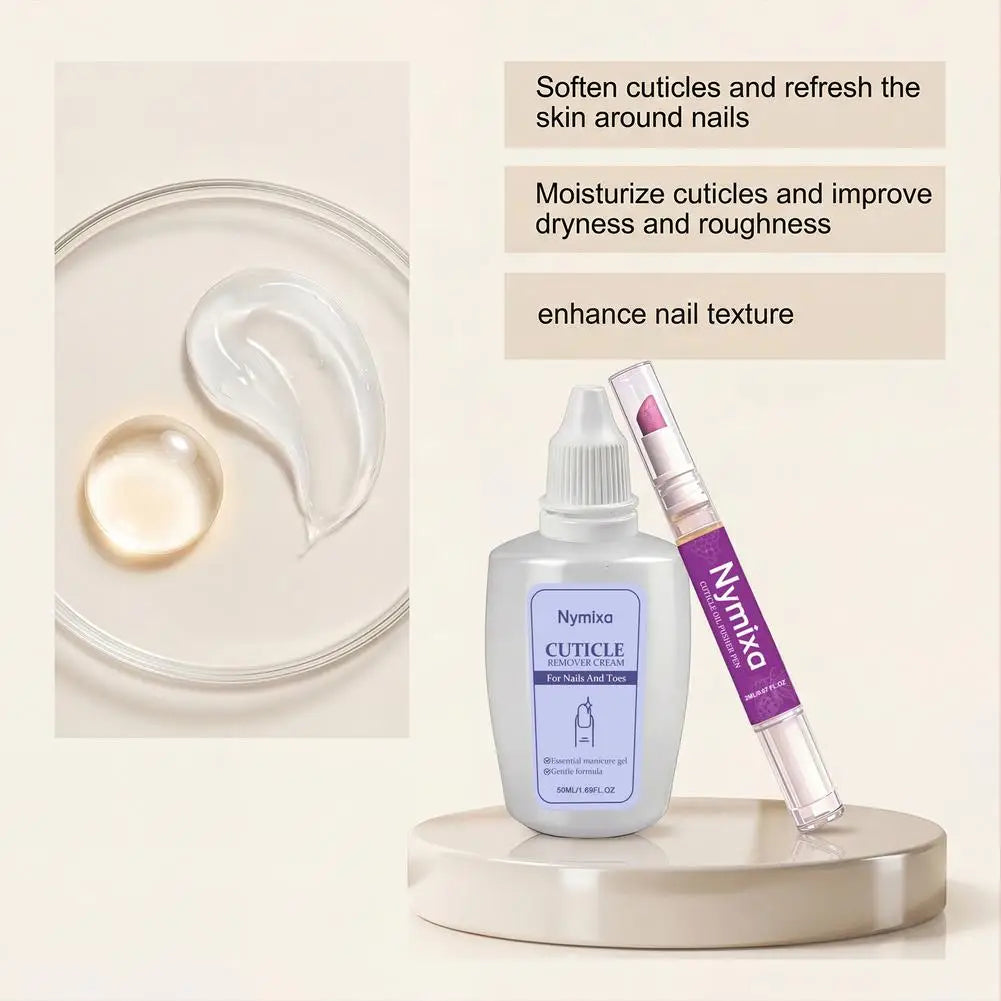 1/2er-Set Nagelhäutchenpflege-Kit, Nagelhaut-Erweichungsöl, Nagelhautentferner für Gel, überwachsene Nagelhaut erweichen, Peeling für Nägel