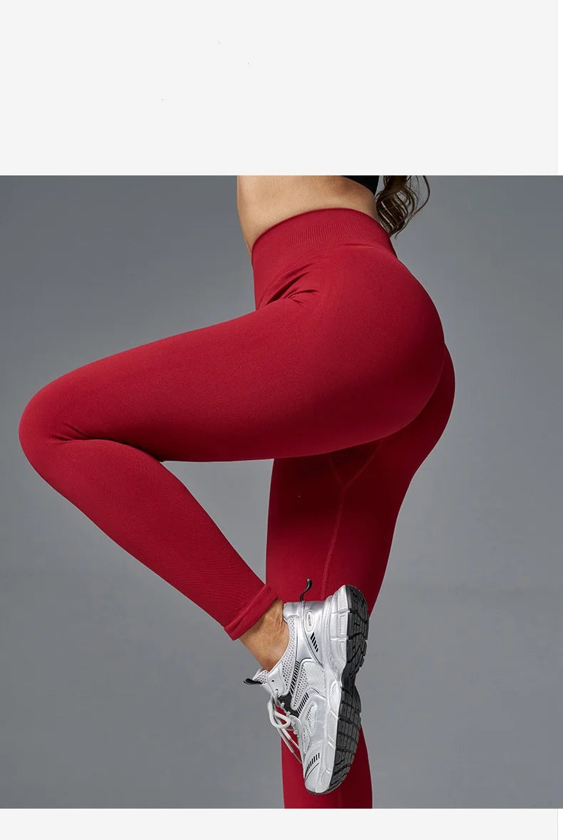 Nahtlose Sportleggings für Damen, Scrunch-Butt-Gym-Leggings, einfarbig, für Workouts, Yoga-Hose, niedriger Bund, Sport-Tights 2026