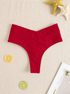 S - XL High Waist High Leg Cut Bikinihose Damen Bademode Weibliche Bademode Brasilianische Tanga Höschen Unterwäsche K7095