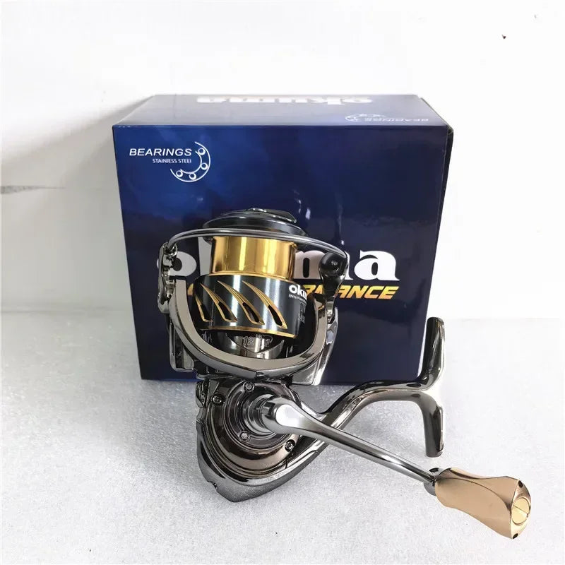 Okuma Ganzmetall-Angelrolle mit flacher Spule 15 kg Korrosionsschutz Salzwasser Spinnrolle 1000-5000