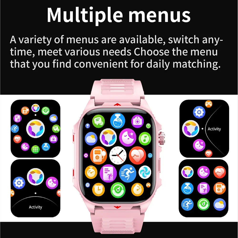 Elektronische Smartwatch BT-Anruf Herzfrequenzmesser Smartwatch Fitness Tracker Wasserdichte Sportuhren für Männer Frauen Android 2026