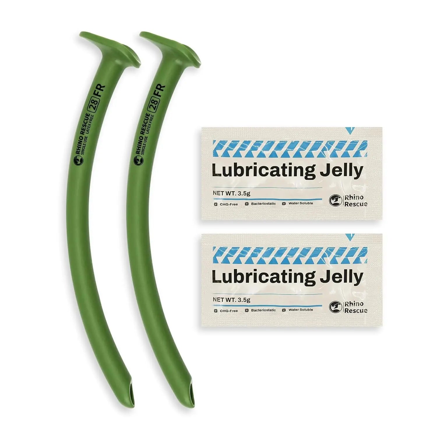 RHINO RESCUE Nasopharyngeal-Tubus, NPA Nasaler Tubus 28 FR. mit Gleitmittel (2er-Pack)