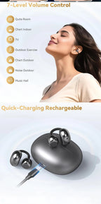 UYUXIO BT 5.4 Clip-on-Ohrhörer Kabellose Open-Ear-Kopfhörer mit 72H Spielzeit Langer Akkulaufzeit Over-Ear-Ohrhörer für Sport Workouts