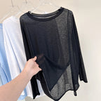 Atmungsaktives langärmliges Yoga-Cover-up, leichtes, schnell trocknendes Lauftop für Damen, lockere Passform, schlicht, Sport, Fitness, Outdoor, Freizeit