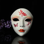 Party Supplies Vollgesichts-Cosplay Geisha Maske Blumen-Verkleidung Hanfu Cosplay Maske Maskerade Gruselige japanische Maske Kinder