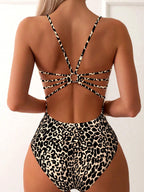 Sexy Leopard Bademode 2026 Damen Badeanzug Einteiler Schwimmanzug Damen Brazilian Bandeau Bodysuit Damen Strandkleidung Monokini