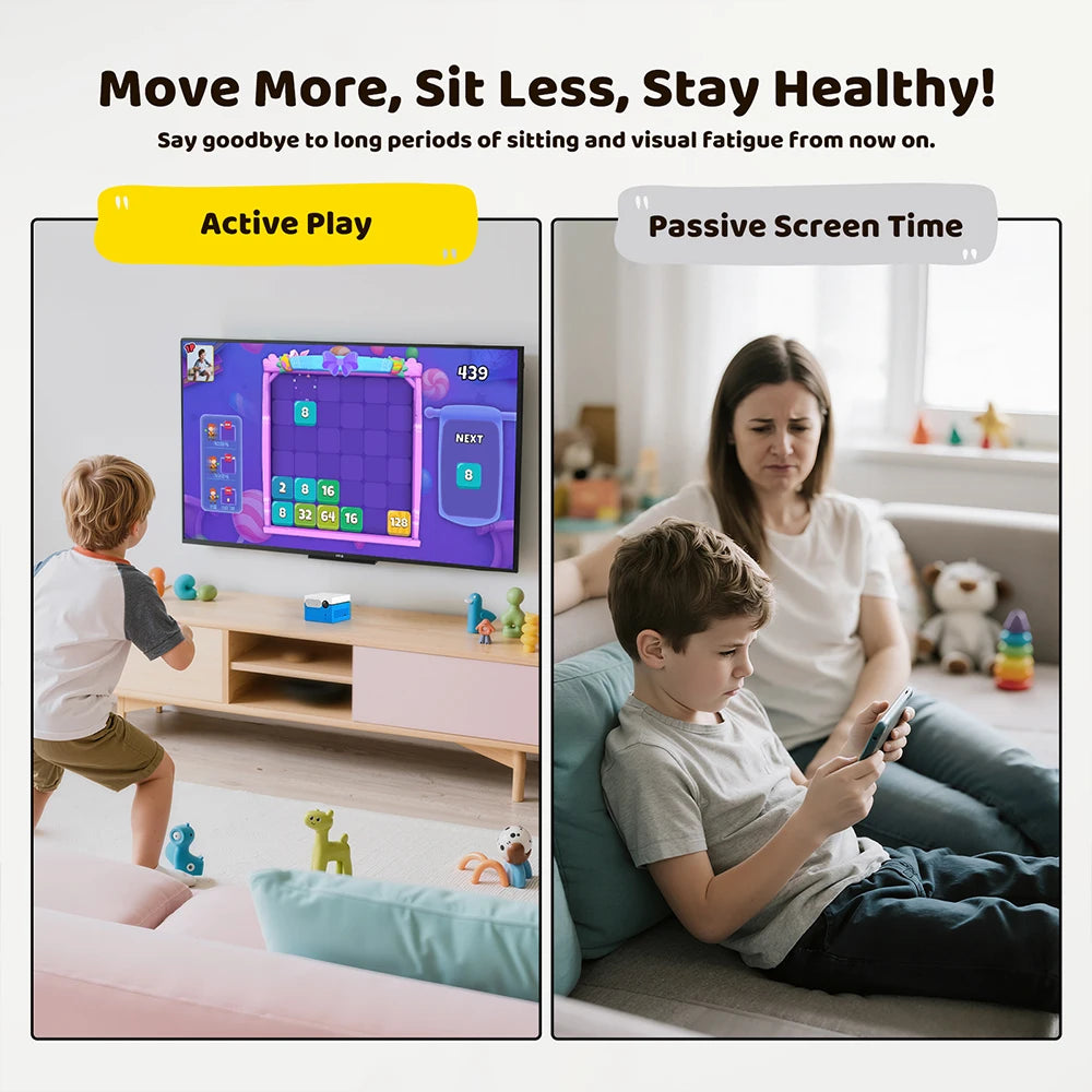 KINHANK MotionX Aktives Spielsystem für Kinder & Familien Videospielkonsole für fortlaufende Updates Kinderspielzeug für körperliche Aktivität im Innenbereich