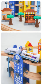 Neues Holzeisenbahn-Schienenset, elektrischer Zug, Magnetauto, Druckguss-Steckplatz, passend für alle Marken, Biro Holzschienen, Montagespielzeug, Jungen-Geschenk
