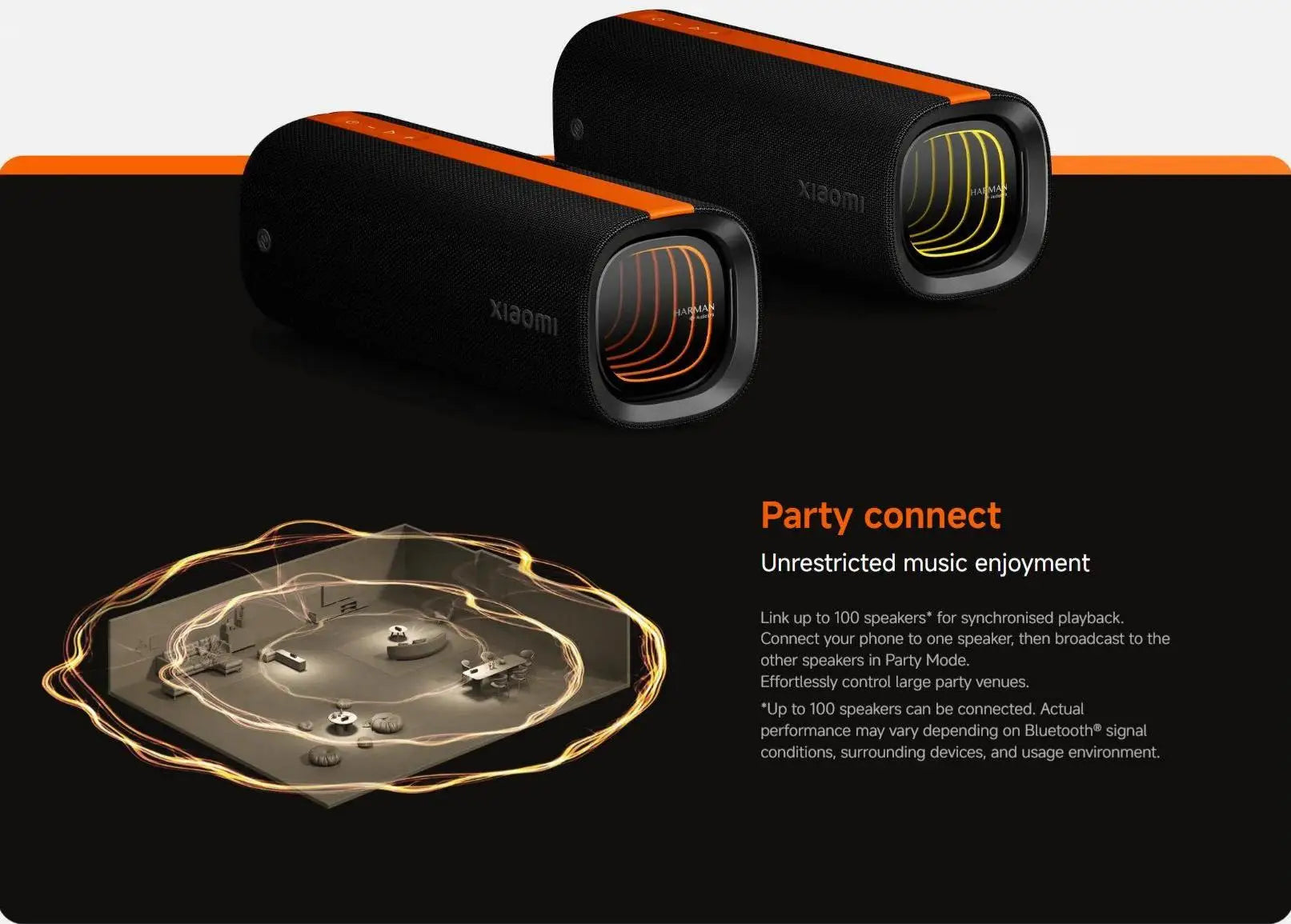 Xiaomi Sound Party, 50W tragbarer Bluetooth-Lautsprecher, Harman AudioEFX TWS-Modus 26h Wiedergabezeit, Smart Connectivity Wireless Speaker