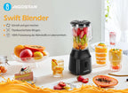 Aigostar Standmixer und Smoothie Maker, 1,5 Liter Glasbehälter, Titanbeschichtete Klingen, Eisfunktion, 2 Geschwindigkeiten + Pulsfunktion