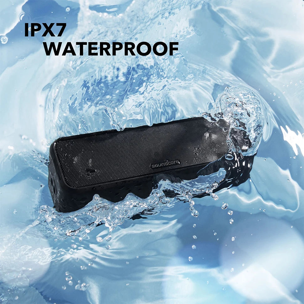 Sound core 3 from Anker: Bluetooth 5.0 loudspeaker, 24 Hours Playtime, IPX7 Waterproof Stereo Sound with Titanium Membrane Tre