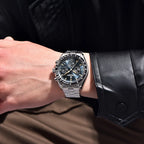 Neue PAGANI DESIGN Moon Men Uhr Retro-Luxus-Quarzuhren für Herren Edelstahl Sport wasserdicht Chronograph Herren+Mit BOX