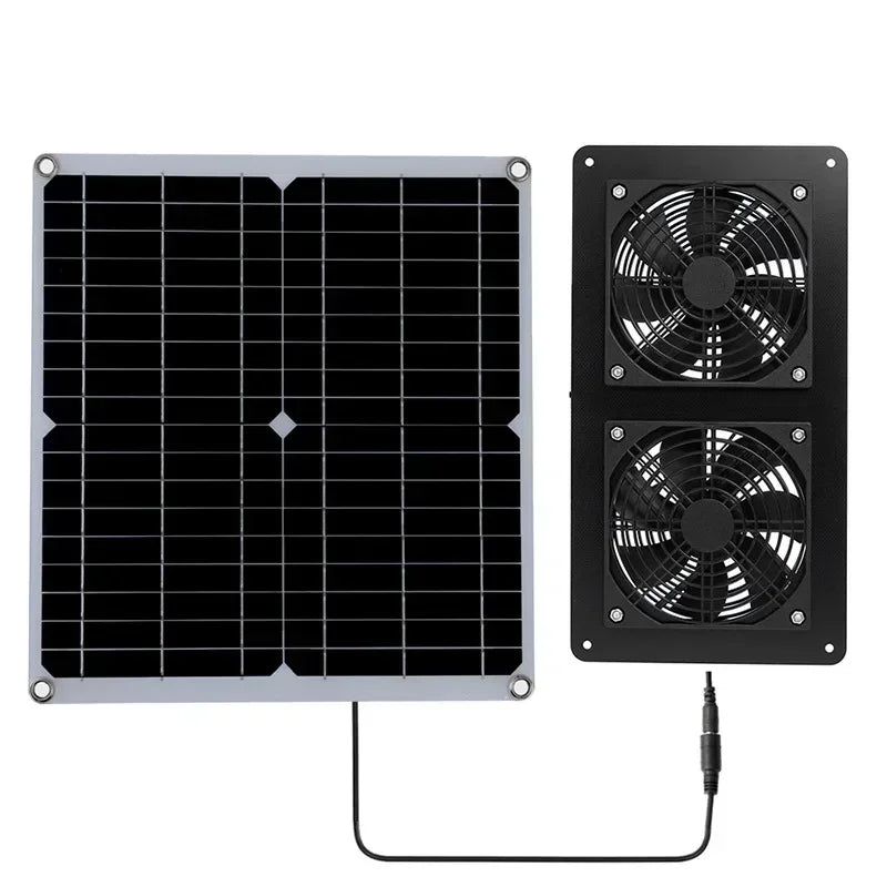 Hocheffizienter Outdoor Solarpanel-Doppellüfter für Hundehütte, Lager, Wohnmobil, Gewächshaus-Lüfter, Luftpumpe zur Temperaturkühlung