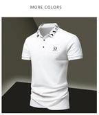 Sommer Herren-Poloshirt modisches Eisseide schnell trocknendes Kurzarm-T-Shirt einfarbig locker sitzendes Businesskragen-Oberteil