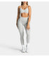 Teveo Eng anliegende, nahtlose Yoga-Leggings mit Leopardenmuster, hautfarbener hoher Elastizität, geeignet als Fitness-Laufhose