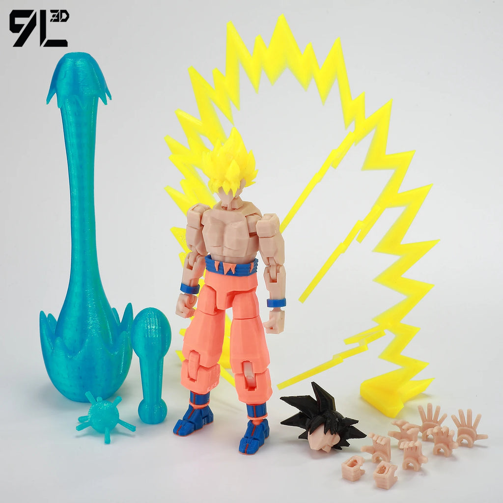 9L3D Gedruckte Dragon Ball Son Goku Vegeta Beerus Frieza Anime Lucky13 Dummy13 Titan13 Actionfiguren Mehrgelenkige Bewegliche Spielzeuge