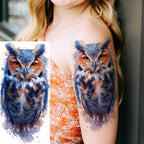 1 Blatt einzigartige Aquarell-Löwe-Tiger-Tier-Temporäre Tattoos langanhaltend wasserdicht Fuchs Eule gefälschter Tattoo-Aufkleber Körperkunst Tattoo