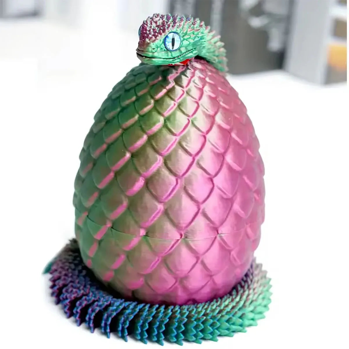 4tlg/Set 3D-gedrucktes Schlangen-Überraschungsei als Dekoration, flexible Gelenke, das beste Geschenk für 3D-Druck-Enthusiasten