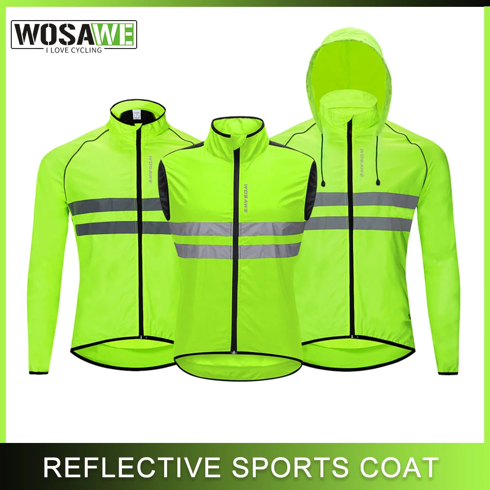 WOSAWE Cycling Windbreaker Men Packable Windproof Reflevtive Jacket Running Biking Hiking Riding Wind Coat MTB Bicycle Jersey Hauptbild