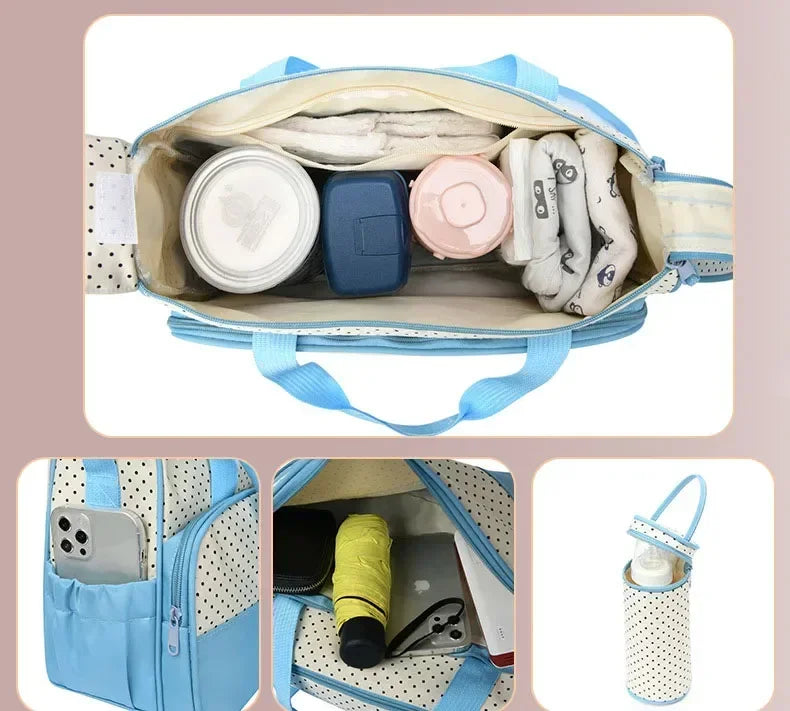 5-teiliges Set große Wickeltasche für Mütter, Reisetasche, Kinderwagen-Organizer, Babywindeltasche, Mummy Maternity Wickeltasche für Neugeborenen-Zubehör